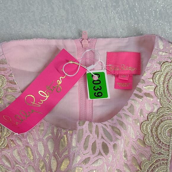 Lilly Pulitzer girl's Thalia Dress in Prosecco Pink Lagoon Jacquard NWT size 16 - Picture 9 of 12
